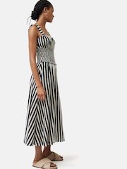 Jigsaw Cream Cotton Slub Stripe Dress - Image 4 of 7