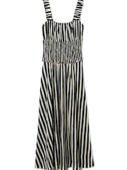 Jigsaw Cream Cotton Slub Stripe Dress - Image 7 of 7