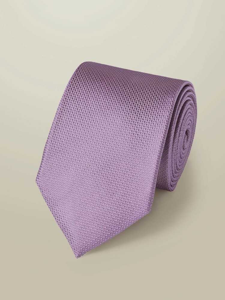 Púrpura - Corbata de seda texturizada Charles Tyrwhitt - Imagen 2 de 3