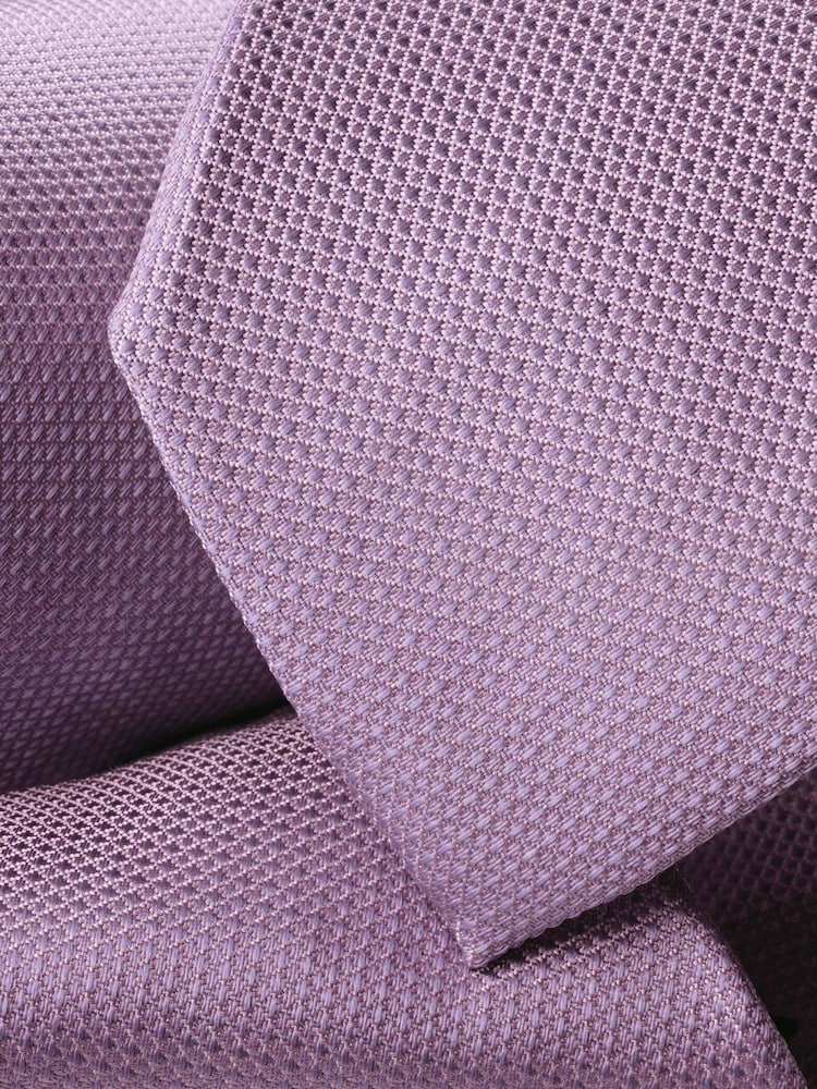 Púrpura - Corbata de seda texturizada Charles Tyrwhitt - Imagen 3 de 3