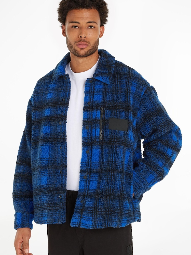 Calvin Klein Jeans Blue Check Overshirt - Image 1 of 5