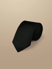 Черный - шелковый галстук узкого кроя Charles Tyrwhitt - Изображение 1 1