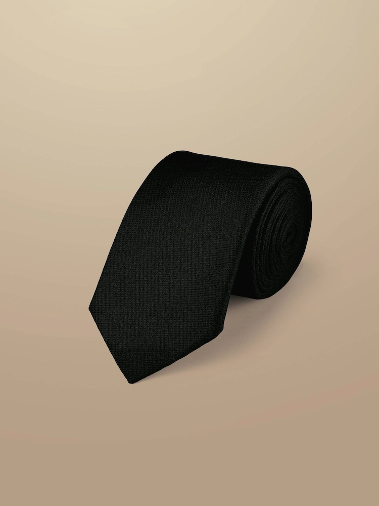 Черный - шелковый галстук узкого кроя Charles Tyrwhitt - Изображение 1 1