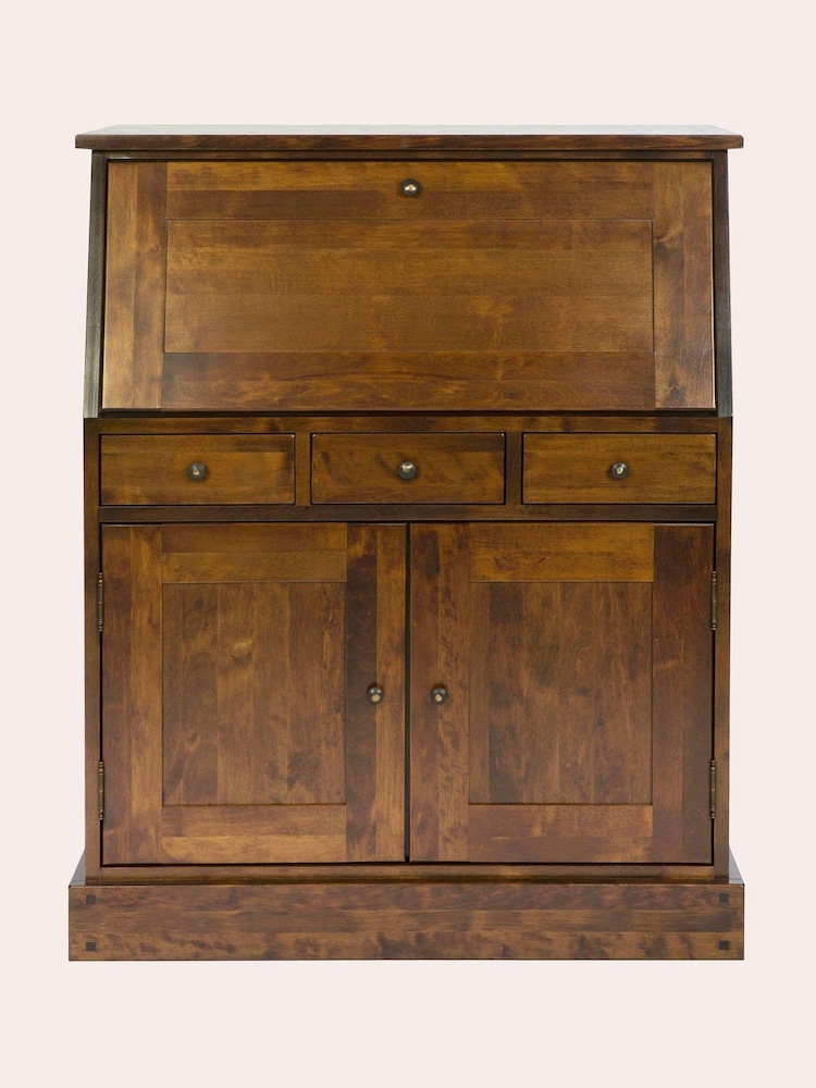 Laura Ashley Dark Chestnut Garrat 2 Door 3 Drawer Bureau Desk - Image 2 of 4