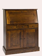 Laura Ashley Dark Chestnut Garrat 2 Door 3 Drawer Bureau Desk - Image 3 of 4