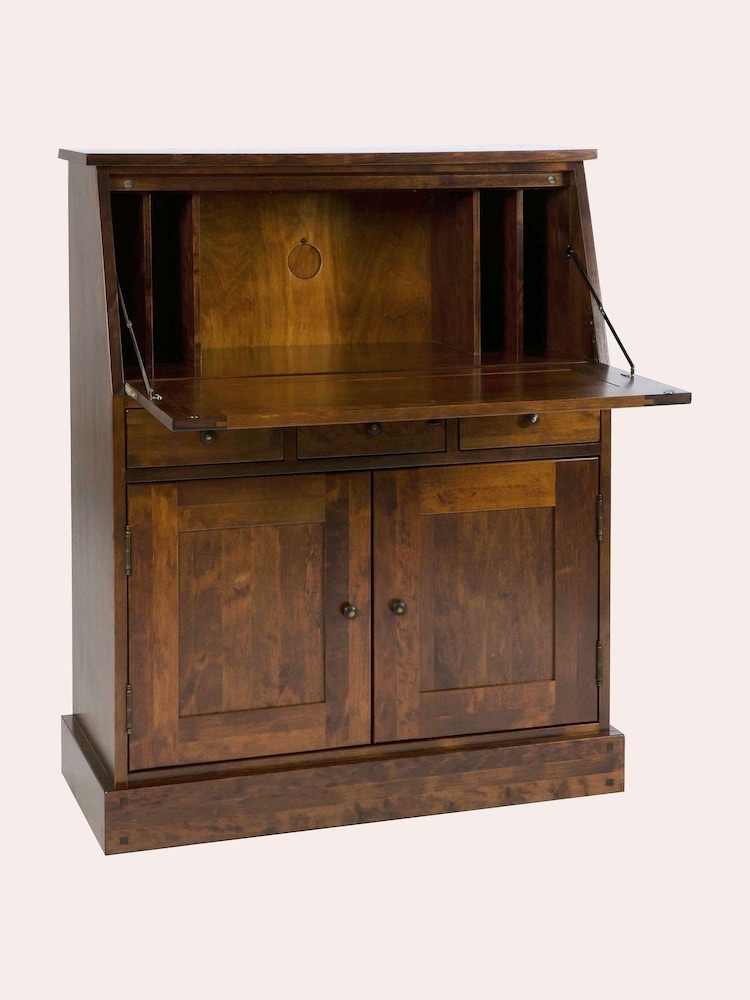 Laura Ashley Dark Chestnut Garrat 2 Door 3 Drawer Bureau Desk - Image 4 of 4