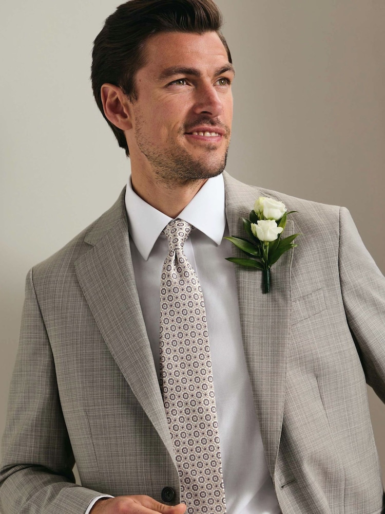 Luonnollinen - Charles Tyrwhitt silkkiset geo-solmio - Kuva 1 / 3