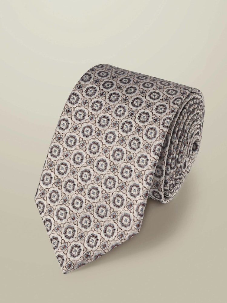 Luonnollinen - Charles Tyrwhitt silkkiset geo-solmio - Kuva 2 / 3