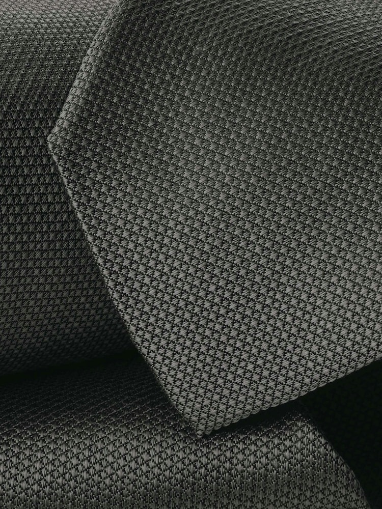 Gris - Corbata de seda texturizada Charles Tyrwhitt - Imagen 3 de 3
