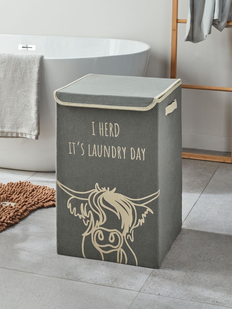 Grey Hamish Hamper Laundry Basket - Image 2 of 5