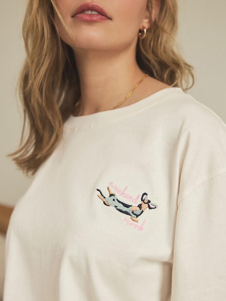 Ecru Dachshund Short Pyjamas Set - Image 5 of 11
