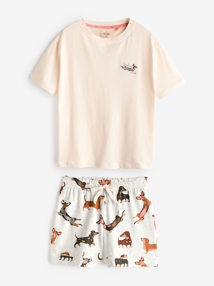 Ecru Dachshund Short Pyjamas Set - Image 7 of 11