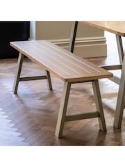 Gallery Home Prairie Cream Leroy Trestle Bench - Image 1 of 4