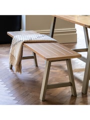 Gallery Home Prairie Cream Leroy Trestle Bench - Image 2 of 4