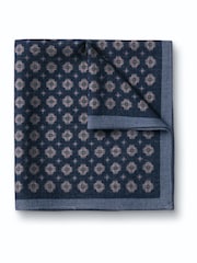Azul oscuro - Pañuelo de bolsillo de seda con estampado de cachemira de Charles Tyrwhitt - Imagen 1 de 3