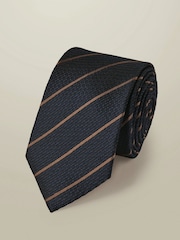 Charles Tyrwhitt Blue Grenadine Stripe Silk Tie - Image 2 of 3