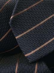 Charles Tyrwhitt Blue Grenadine Stripe Silk Tie - Image 3 of 3