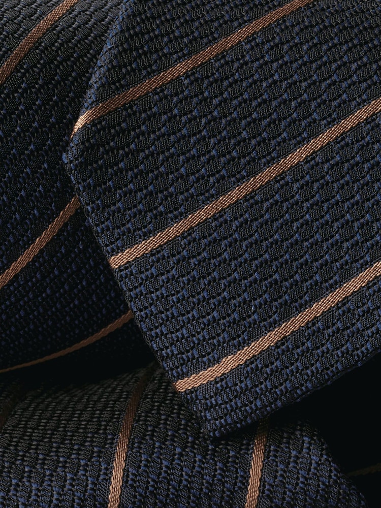Charles Tyrwhitt Blue Grenadine Stripe Silk Tie - Image 3 of 3 Charles Tyrwhitt Blue Grenadine Stripe Silk Tie - Image 3 of 3