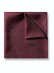Charles Tyrwhitt Wine Red Spot Silk Pocket Square Handkerchief - Image 1 of 3