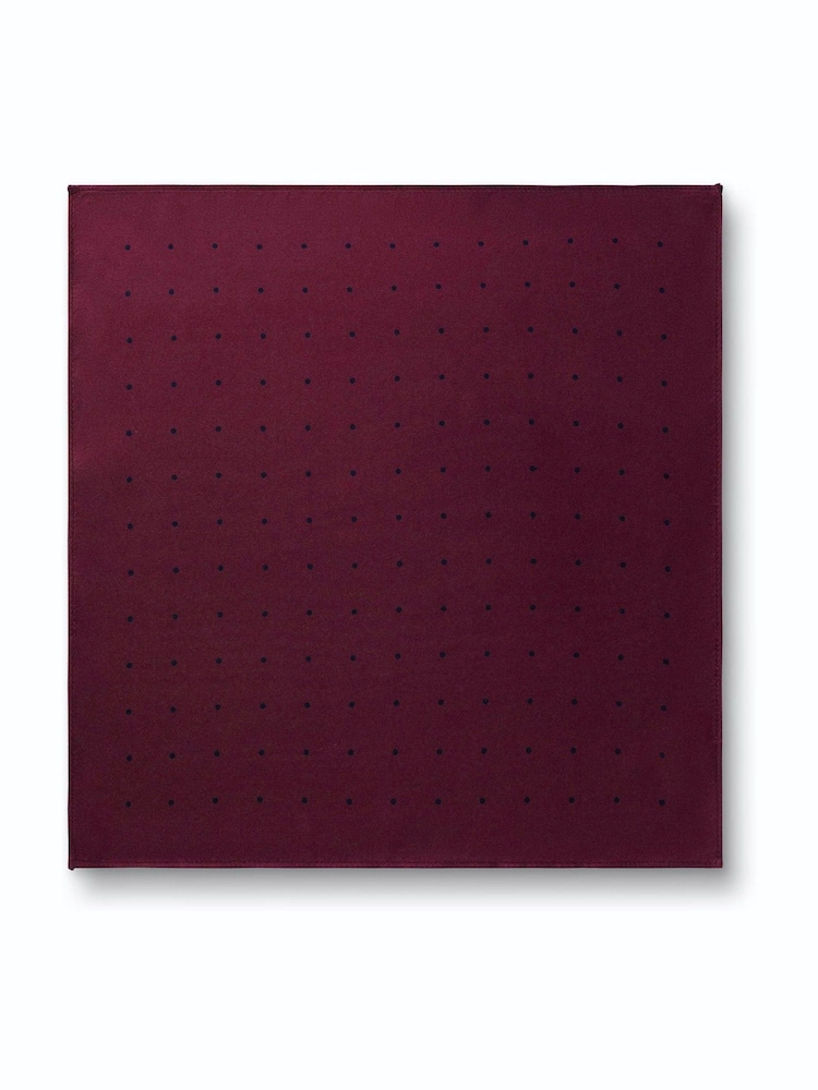 Charles Tyrwhitt Wine Red Spot Silk Pocket Square Handkerchief - Image 3 of 3 Charles Tyrwhitt Wine Red Spot Silk Pocket Square Handkerchief - Image 3 of 3