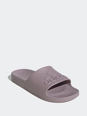 adidas Purple Sportswear Adilette Aqua Slides - Image 4 of 9
