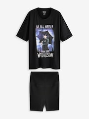 Black Wednesday Cycling Short 100% Cotton Pyjamas Set - Image 1 of 5