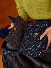 Love & Roses Navy Sequin Bow Shoulder Bag - Image 3 of 8