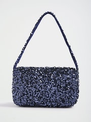 Love & Roses Navy Sequin Bow Shoulder Bag - Image 6 of 8