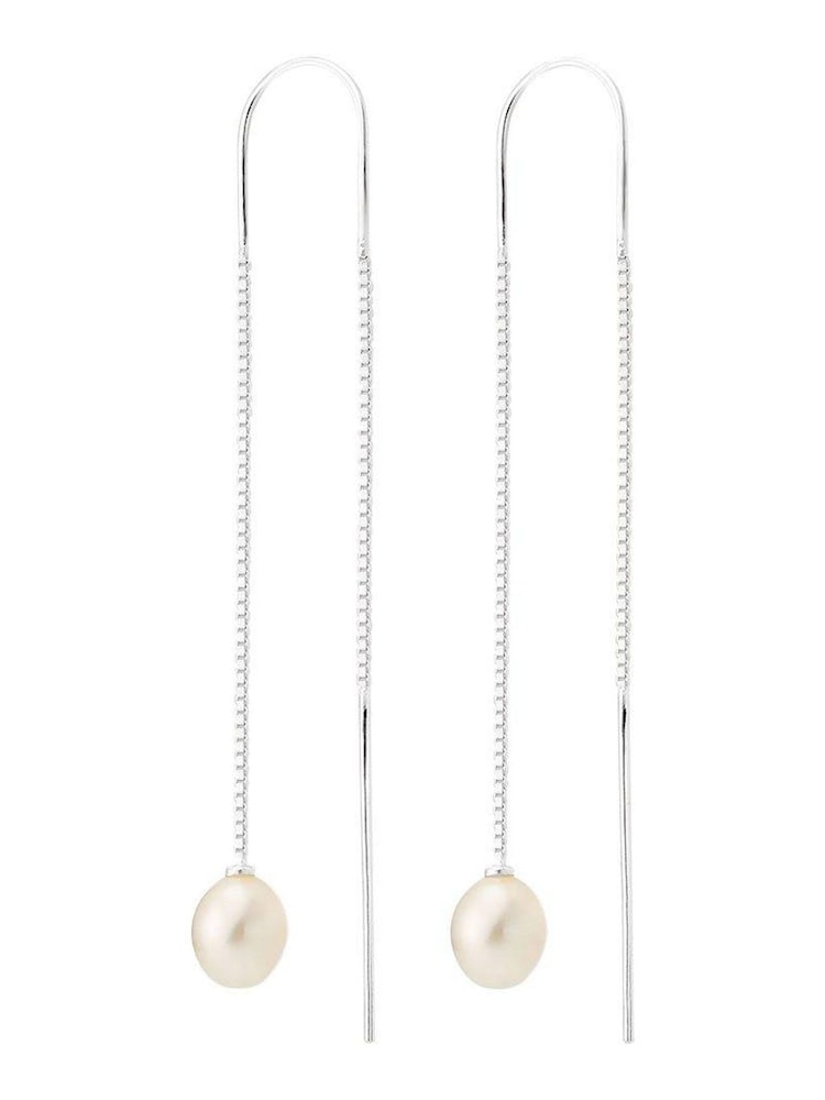 Beaverbrooks Silver Freshwater Pearl Double Drop Earrings - Image 1 of 4