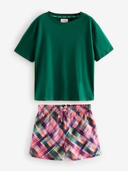 Green Check 100% Cotton Short Pyjamas Set - Image 4 of 7