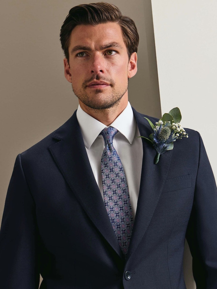 Sininen - Charles Tyrwhitt silkkiset geo-solmio - Kuva 1 / 3