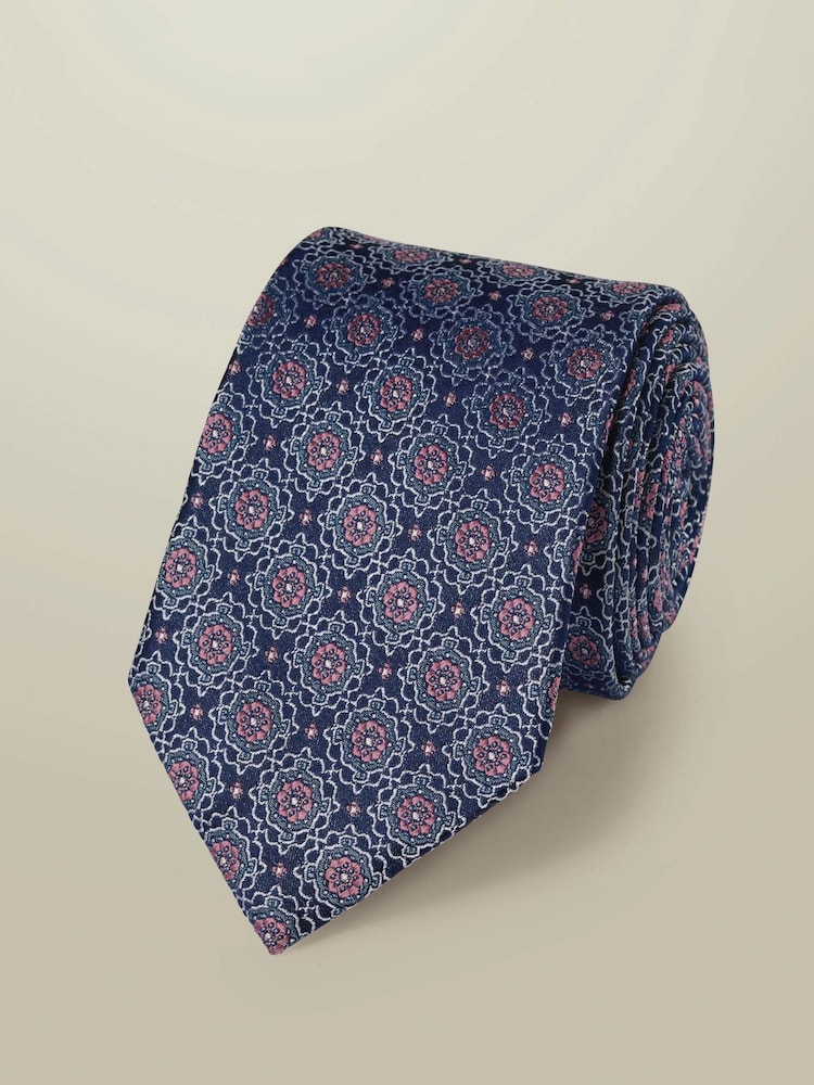 Sininen - Charles Tyrwhitt silkkiset geo-solmio - Kuva 2 / 3