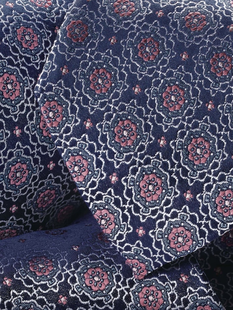 Sininen - Charles Tyrwhitt silkkiset geo-solmio - Kuva 3 / 3