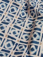 Nina Campbell Navy Blue 180 Thread Count 100% Cotton Batik Check Duvet Cover and Pillowcase Set - Image 3 of 4