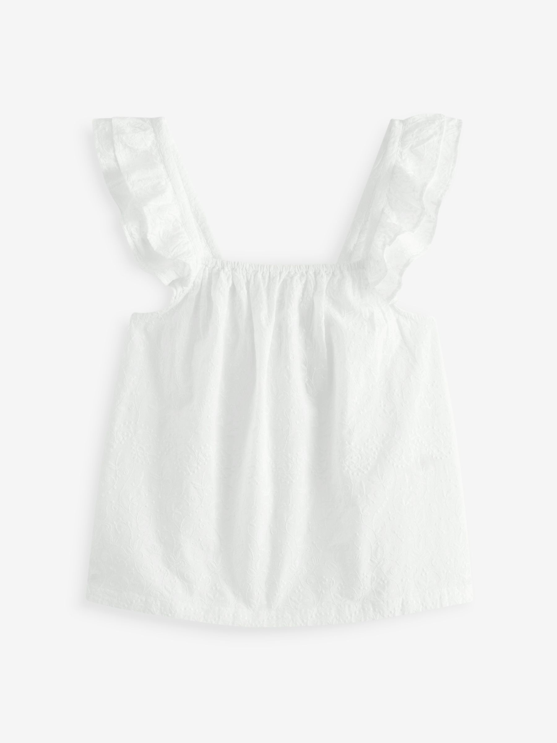Buy White Broderie Ruffle Vest Short Set 100 Cotton Pyjamas from Next Luxembourg
