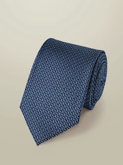 Charles Tyrwhitt Ocean Blue Stone Medallion Silk Tie - Image 2 of 3