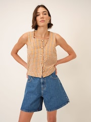 Nobodys Child Orange Sammie Button Front Tank - Image 4 of 5