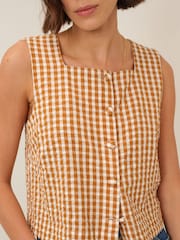 Nobodys Child Orange Sammie Button Front Tank - Image 5 of 5