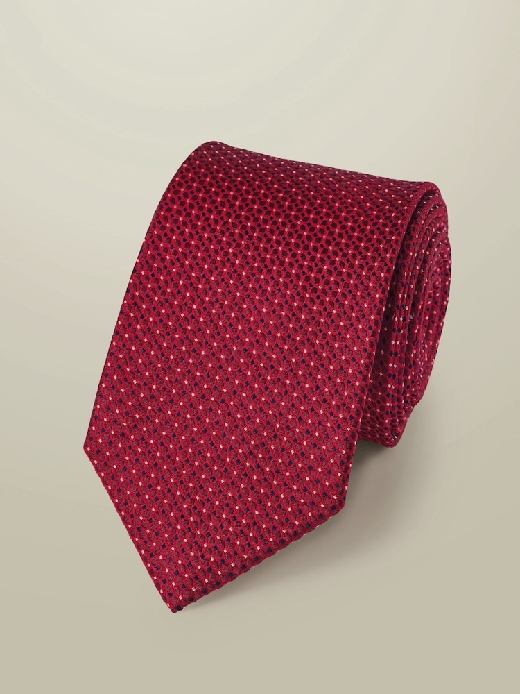 Charles Tyrwhitt Red Stone Medallion Silk Tie - Image 2 of 3