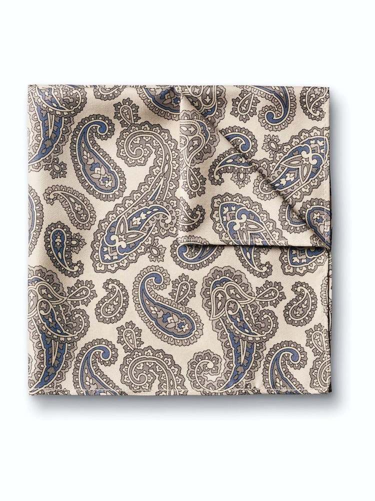 Charles Tyrwhitt Natural Spot Silk Pocket Square Handkerchief - Image 1 of 3 Charles Tyrwhitt Natural Spot Silk Pocket Square Handkerchief - Image 1 of 3