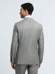 Reiss Grey Melange Como Atelier Wool Cashmere Slim Fit Single Breasted Blazer - Image 5 of 8
