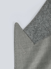 Reiss Grey Melange Como Atelier Wool Cashmere Slim Fit Single Breasted Blazer - Image 8 of 8