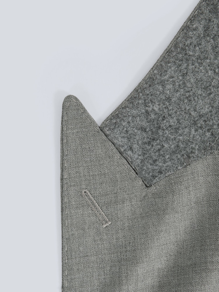 Reiss Grey Melange Como Atelier Wool Cashmere Slim Fit Single Breasted Blazer - Image 8 of 8