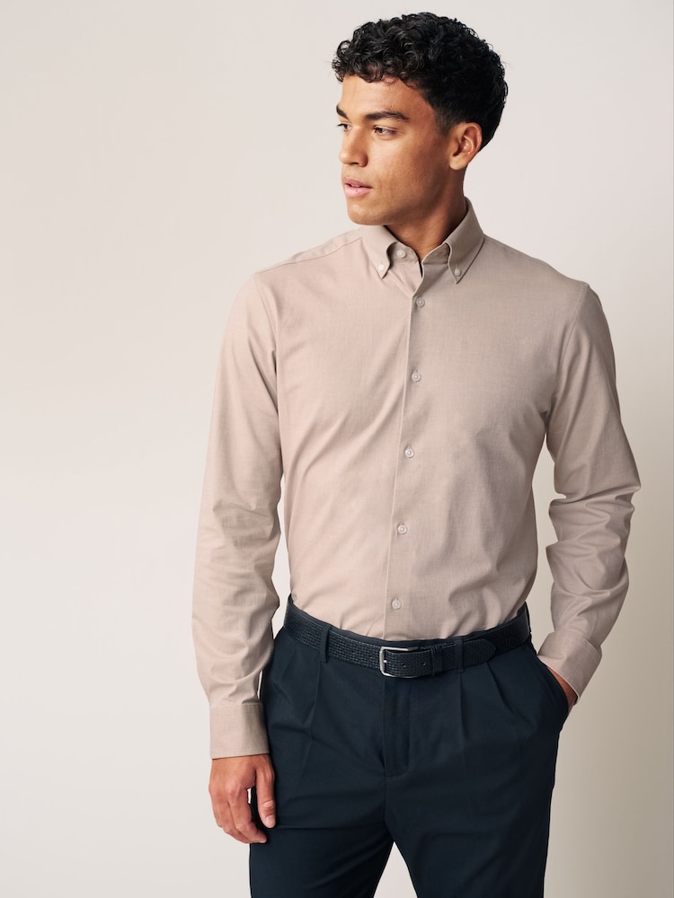 Neutral Texture Regular Fit Texture Signature Motionflex Stretch Shirt - Image 8 of 8