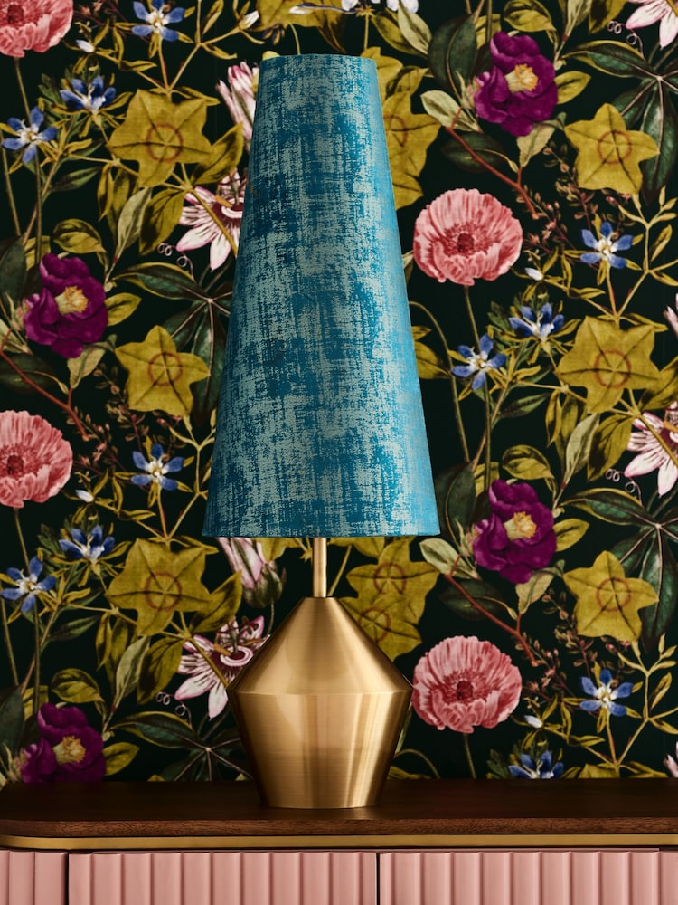 Clarke and Clarke Blue/Gold Lenora Table Lamp - Image 2 of 4 Clarke and Clarke Blue/Gold Lenora Table Lamp - Image 2 of 4