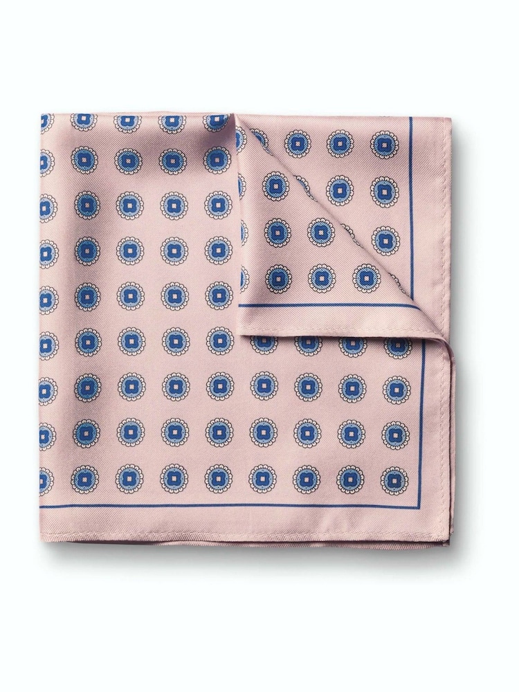 Charles Tyrwhitt Light Pink Spot Silk Pocket Square Handkerchief - Image 1 of 3 Charles Tyrwhitt Light Pink Spot Silk Pocket Square Handkerchief - Image 1 of 3