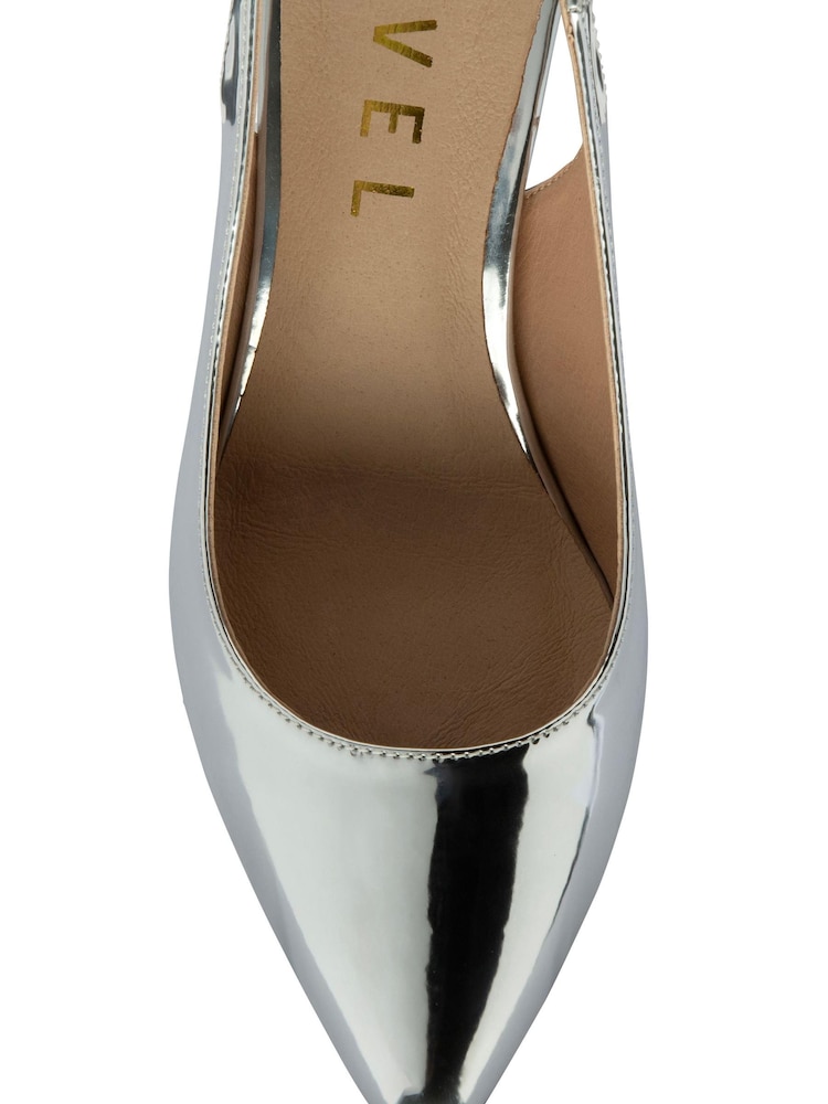 Ravel Silver Slingback  Stiletto Court Shoe - Image 4 of 4