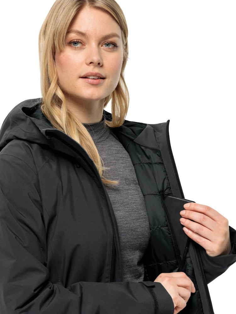 Jack Wolfskin Heidelstein Hooded Black Jacket - Image 4 of 6