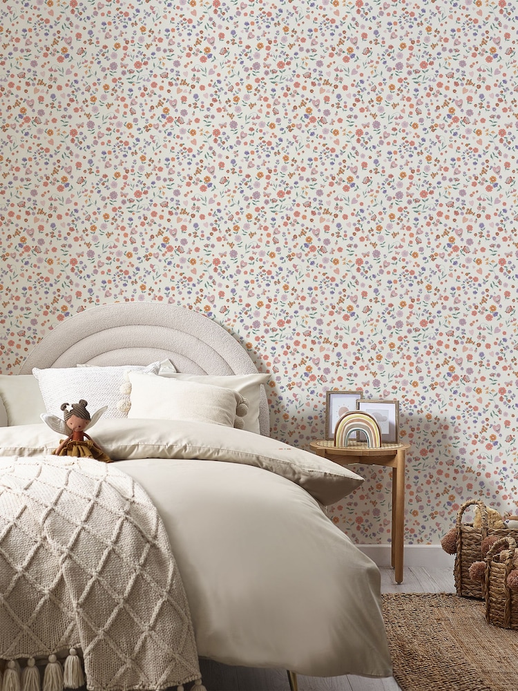 Lavender and Peach Woodland Ditsy 10M Wallpaper - Image 2 of 5 Lavender and Peach Woodland Ditsy 10M Wallpaper - Image 2 of 5