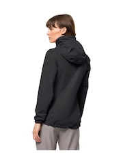 Jack Wolfskin Stormy Point с капюшоном черной куртки - Изображение 2 из 4